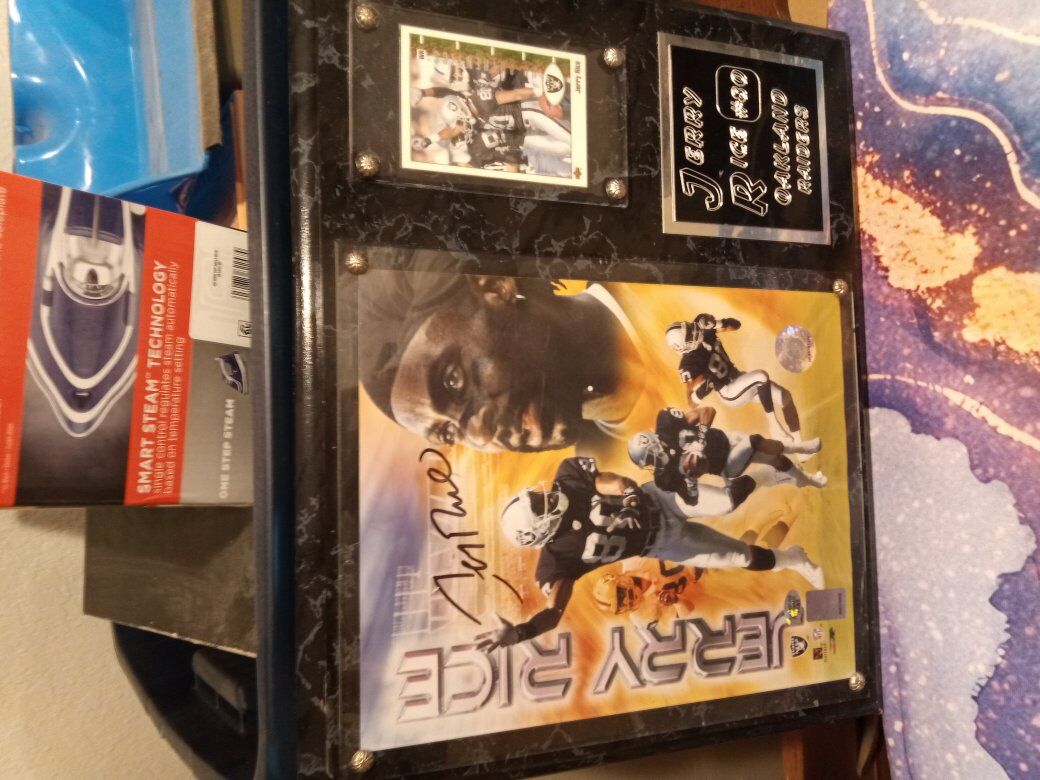 1 of a kind football legend Jerry Rice plaque $15