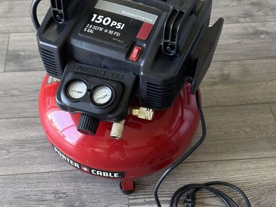 Porter Cable 6 Gallon 150 PSI Air Compressor with 50’ Hose & Air Gun