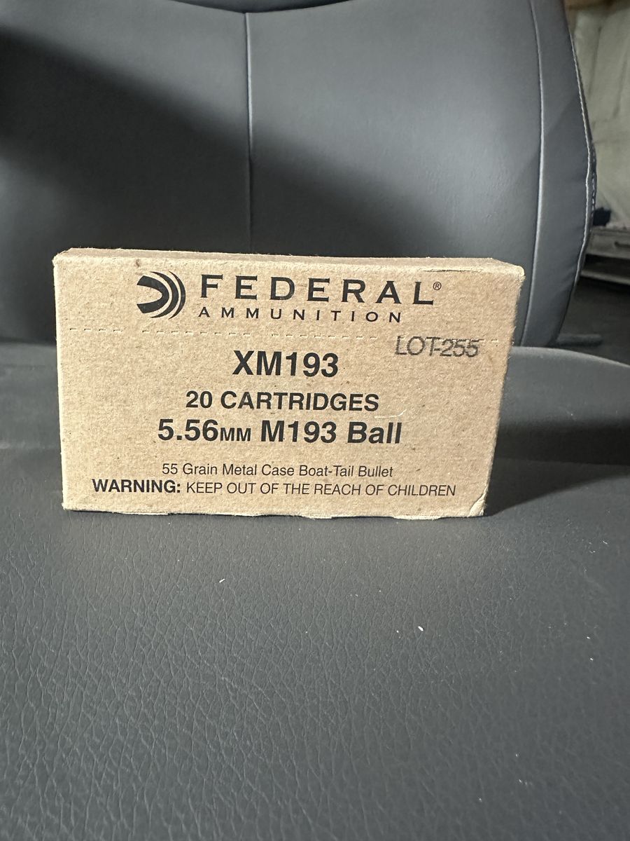 5.56 Ammo Lot Of 5 Boxes (100) rounds
