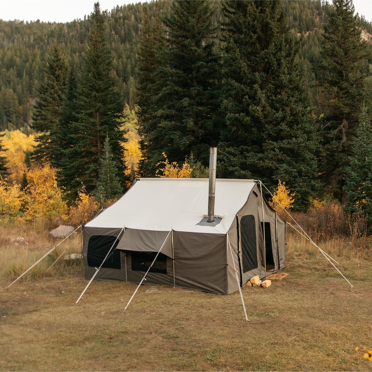 Kodiak Canvas Cabin Tent (12x12) with Camp Chef Stove