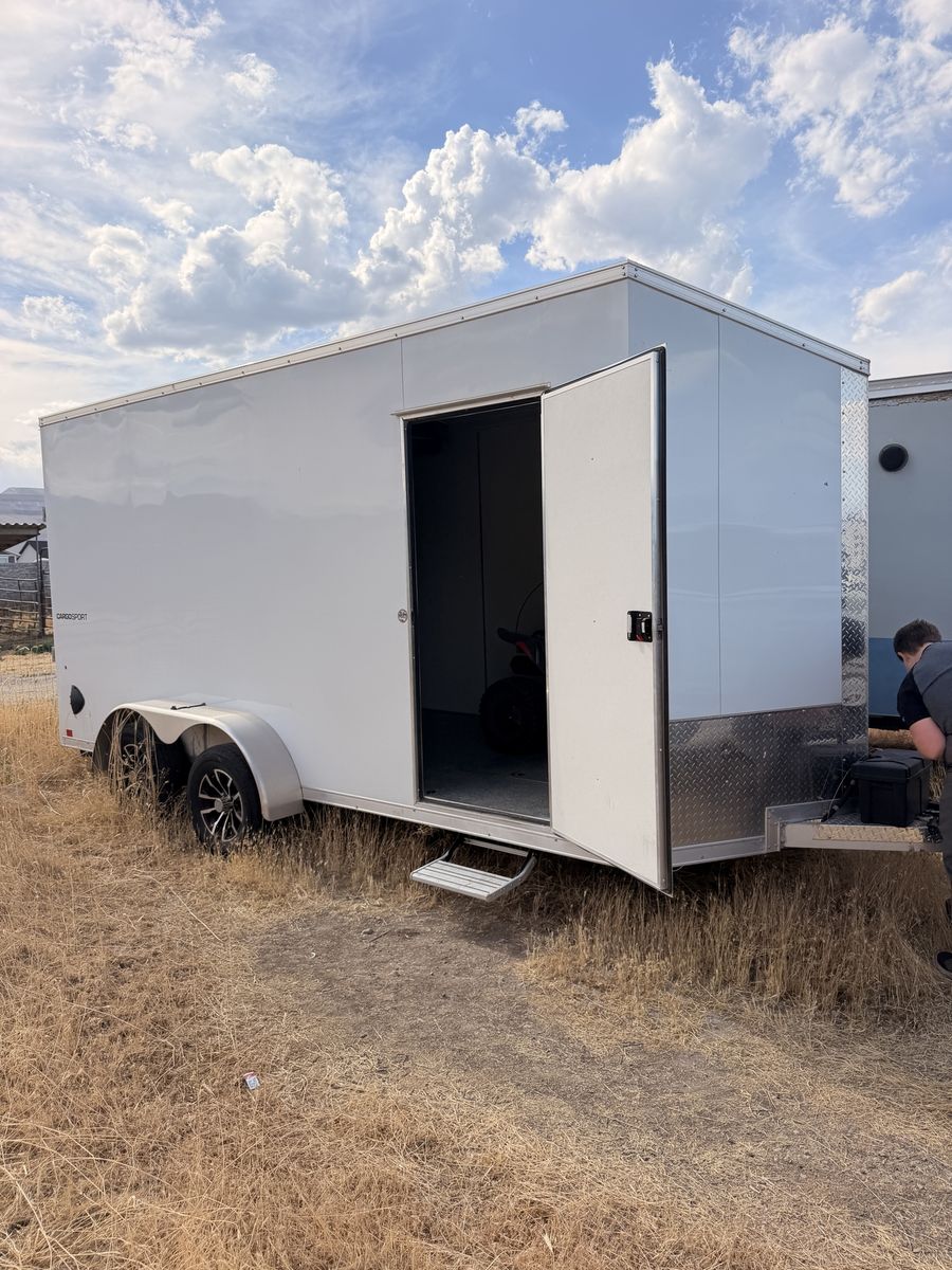 All Aluminum white insulated Pace, Dual Axle, Ramp Door, Drop Down Bed,