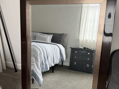 Large Wood and Metallic Frame Mirror 34" x 48"