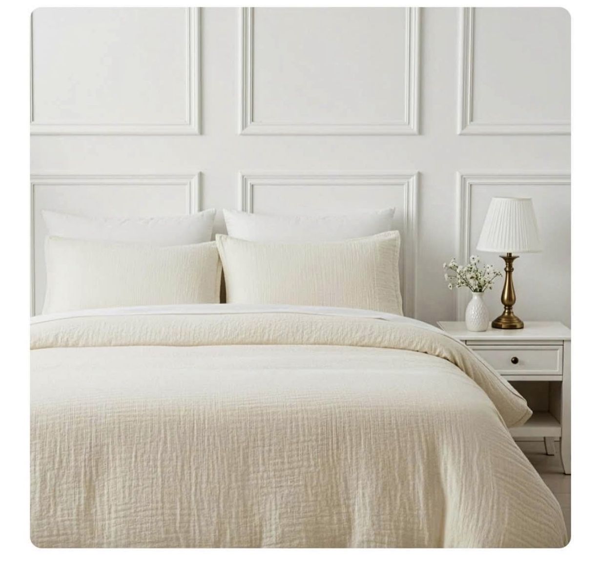 CORSO DA VINCI Muslin Duvet Cover King Size - 100% Washed Cotton - Extra Soft Textured Brand new