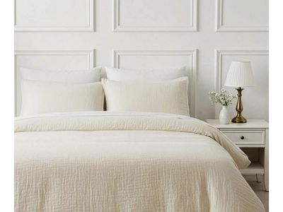 CORSO DA VINCI Muslin Duvet Cover King Size - 100% Washed Cotton - Extra Soft Textured Brand new