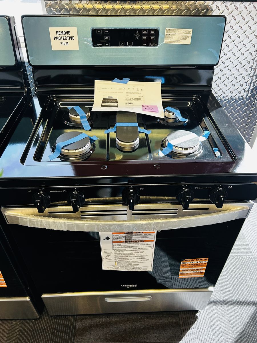 Whirlpool Stainless Steel Gas Range New