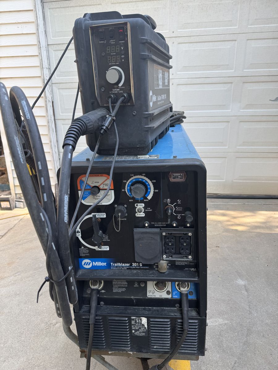 Miller Trailblazer 301 G portable welder and suitcase wire feeder