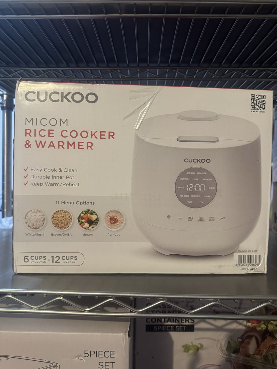 Cuckoo Micom CR-0661F 6-Cup (Uncooked) Rice Cooker & Warmer with 11 Menu Options, White