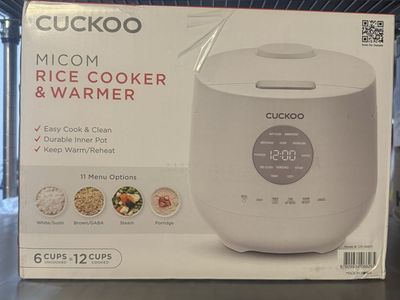 Cuckoo Micom CR-0661F 6-Cup (Uncooked) Rice Cooker & Warmer with 11 Menu Options, White