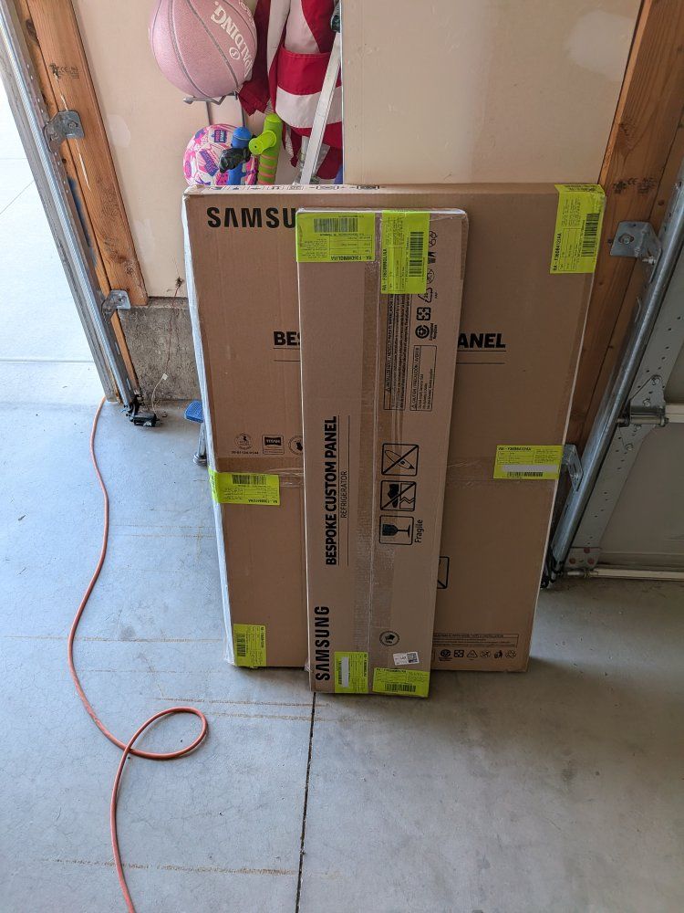 Samsung Bespoke Custom Refrigerator Panel Kit White Glass & Stainless Steel