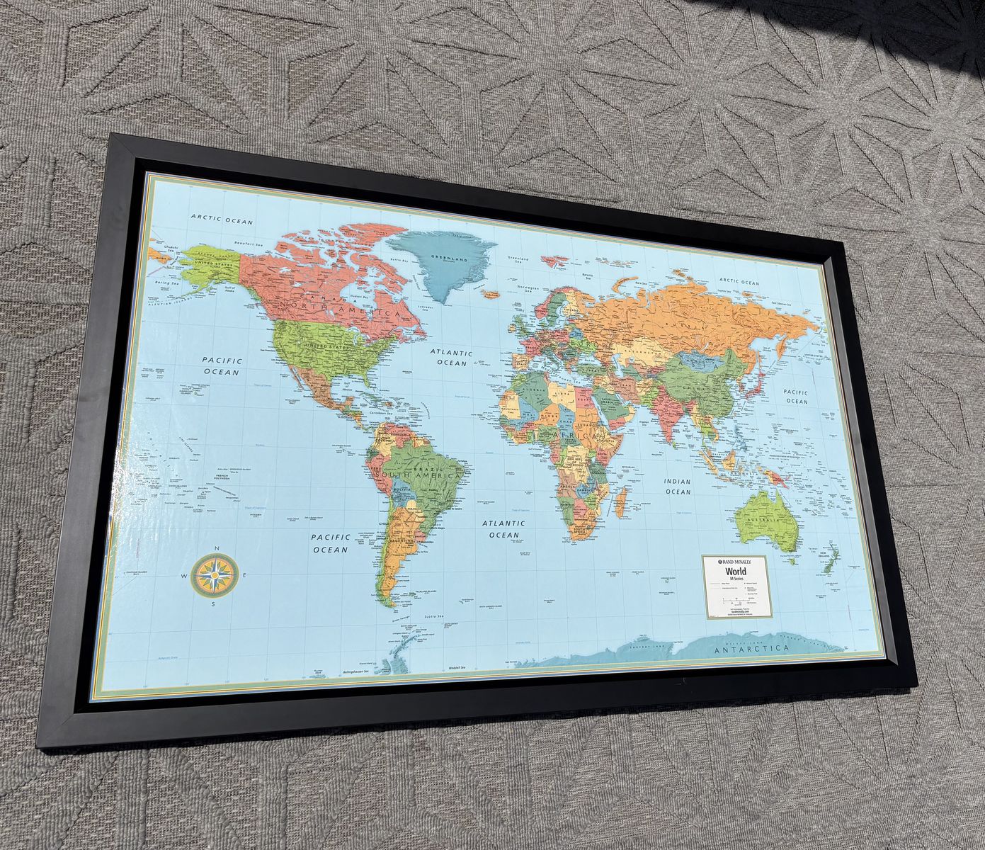 Black Framed Map of the World $30 cash/venmo in Draper