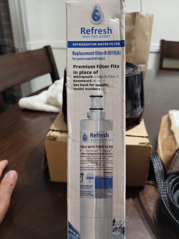 Refresh R-9010(A) Refrigerator Water Filter - Fits Whirlpool 4396508, Kenmore 46-9010