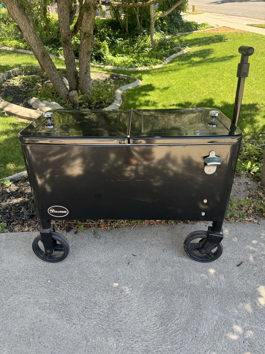 Rolling Patio Cooler Cart