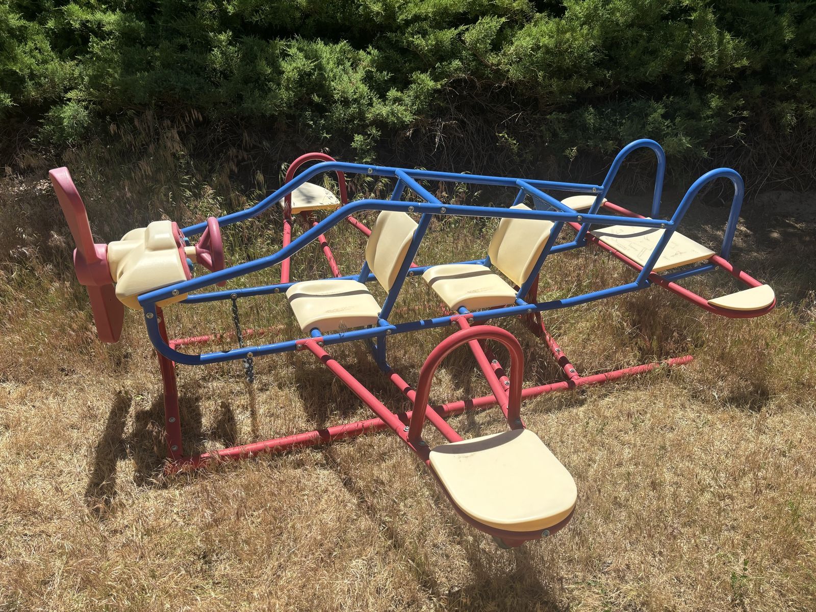 Lifetime Airplane Teeter-Totter Seesaw Play Structure, 5-Seater Outdoor Toy