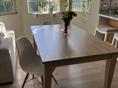 Dining table seats 6
