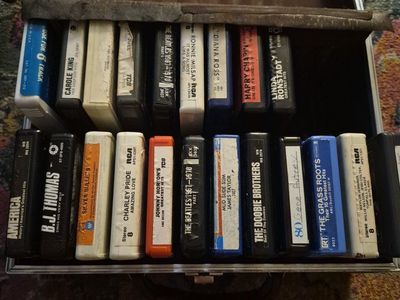Vintage 8-Track Tape Collection with Carrying Case - Beatles, Carole King, Doobie Brothers & More