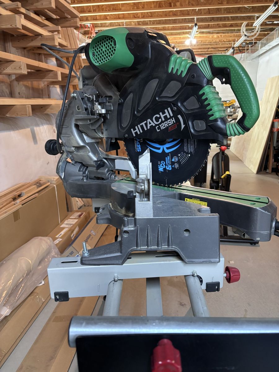 Hitachi C12RSH 12" Slide Compound Miter Saw with Laser & Stand