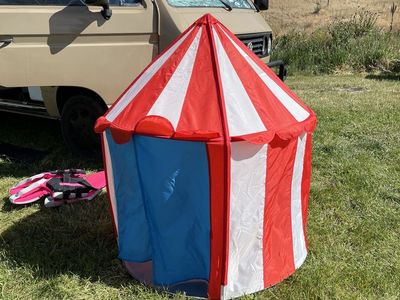 Red, White, and Blue Circus Tent Playhouse for Children