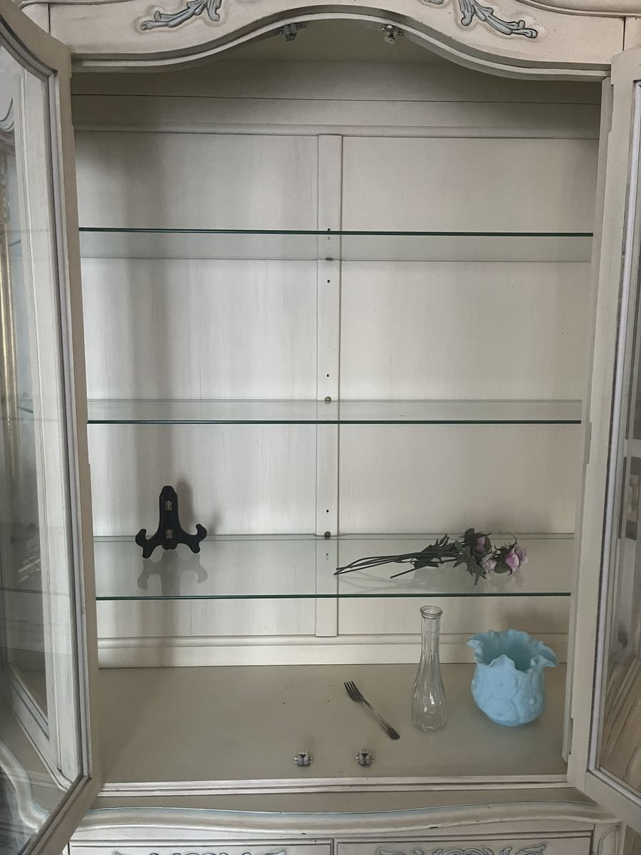 Beautiful Lighted French Provincial China Cabinet / Curio Cabinet