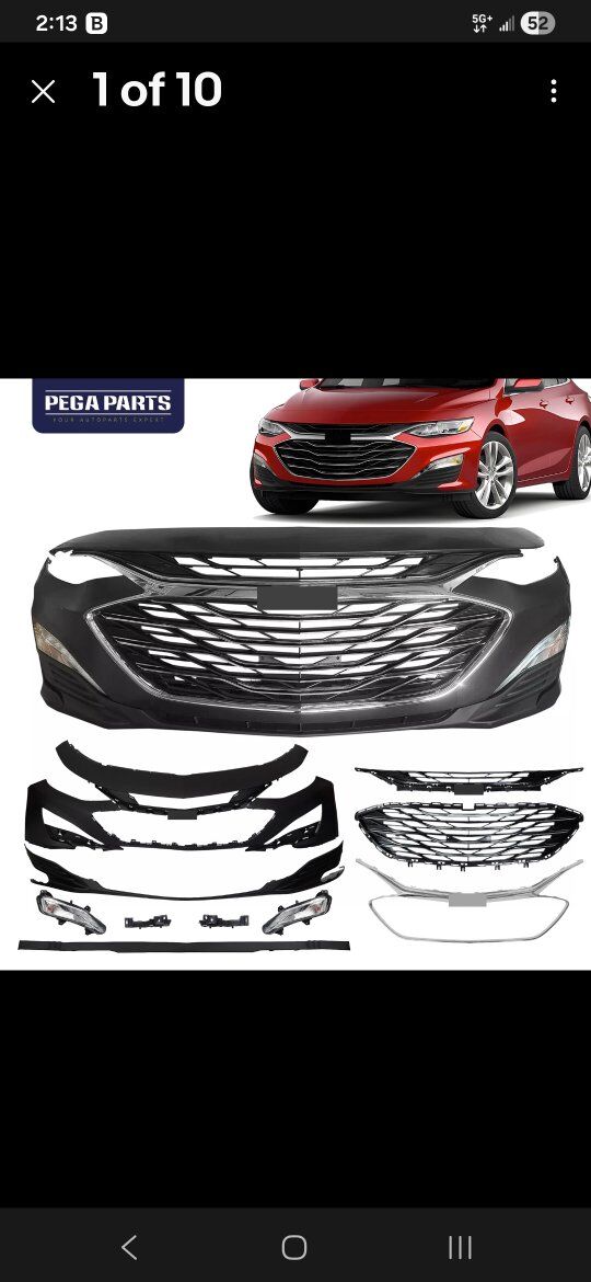 Chevy Malibu bumper and grill 2019-24
