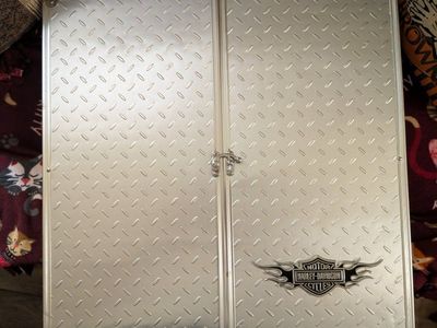 Rare Harley-Davidson Official Bristle Dart Board & Cabinet Set - Man Cave Decor with Darts