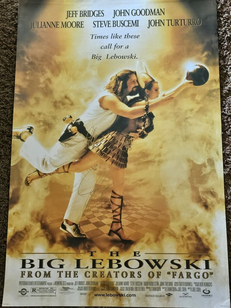 The Big Lebowski Signed Movie Poster