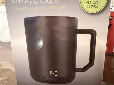 Ion Mug & Charging Coaster - 12 Oz Heated Coffee Mug with LED Temperature Indicator
