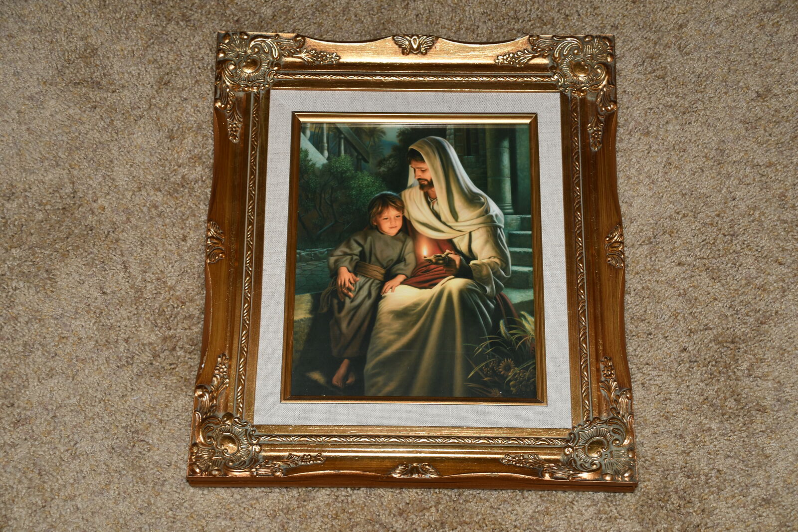 "YOU ARE THE LIGHT OF THE WORLD" ~ SIMON DEWEY ~ 13" x 15" FRAMED ~ BEAUTIFUL!