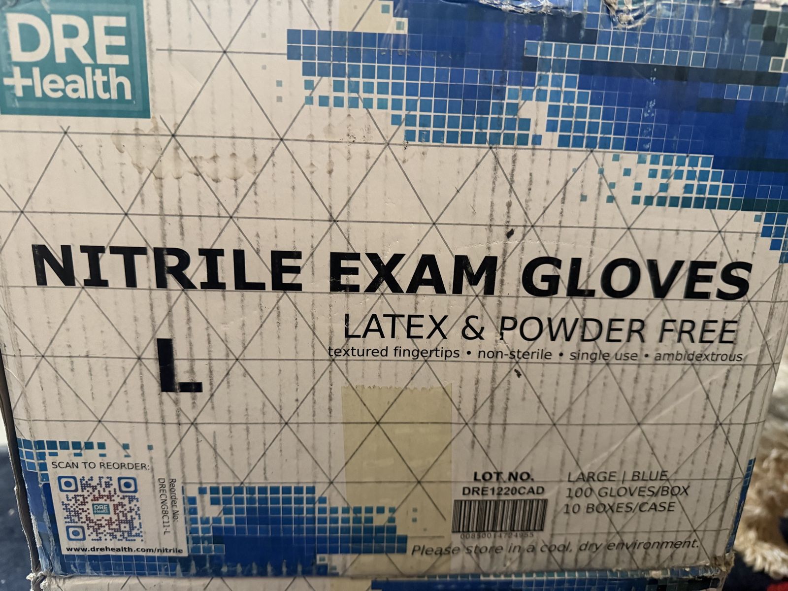 Large Blue Nitrile Exam Gloves – 2 Cases Available