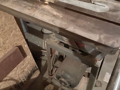 Vintage Heavy Duty Cast Iron Table Saw with Rip Fence and Stand