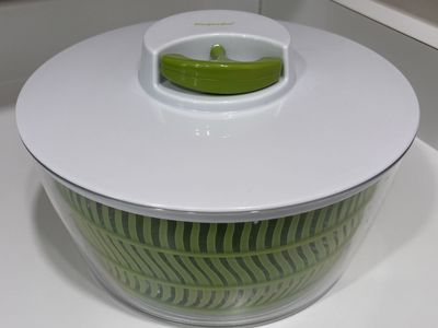 Progressive Salad Spinner Clear Bowl Green Inner Basket Prepworks Plastic