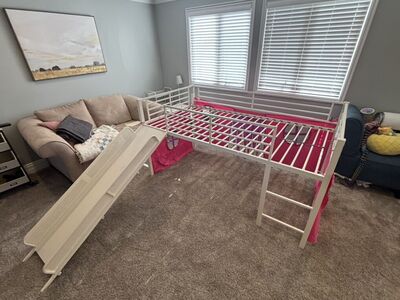 Twin Metal Loft Bed With Slide Price Reduced