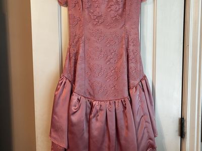 Vintage Pink Lace & Satin Formal Dress