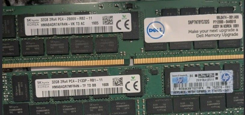 1TB of 32GB DDR4 ECC Memory Modules for Servers