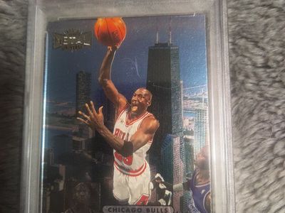 1997 Metal Universe Michael Jordan Championship PSA NM-MT 8 Basketball Card #23 Bulls