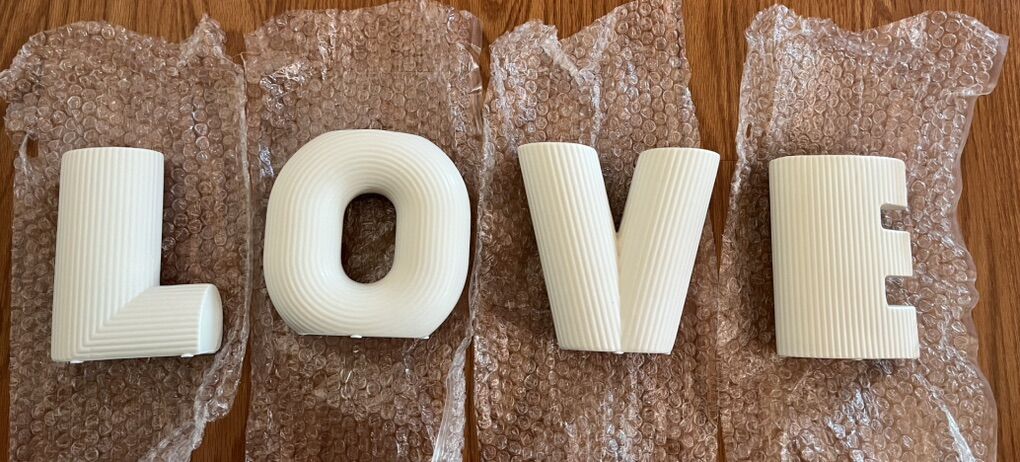 Set Of (4) LOVE Dual Purpose Ornament Vase.