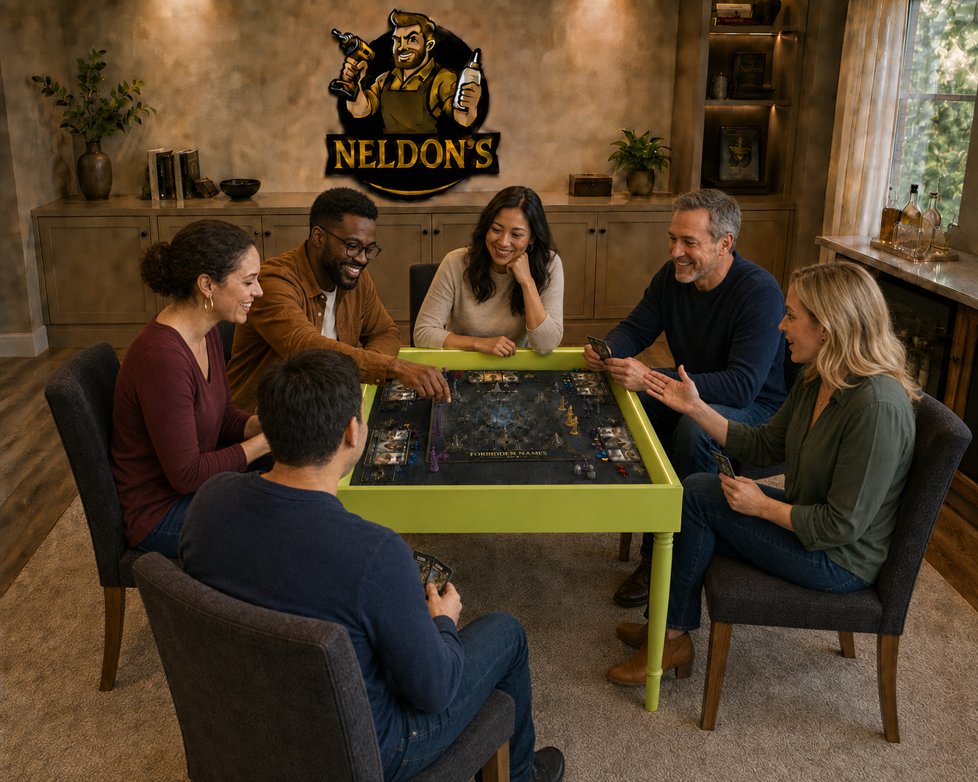 Custom Gaming Table with LED Vault – D&D and Board Games