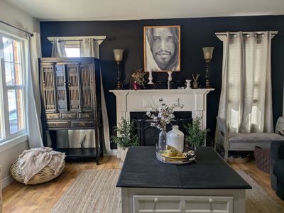 Arhaus Chinese Ebonized Wood Slat Front Cabinet