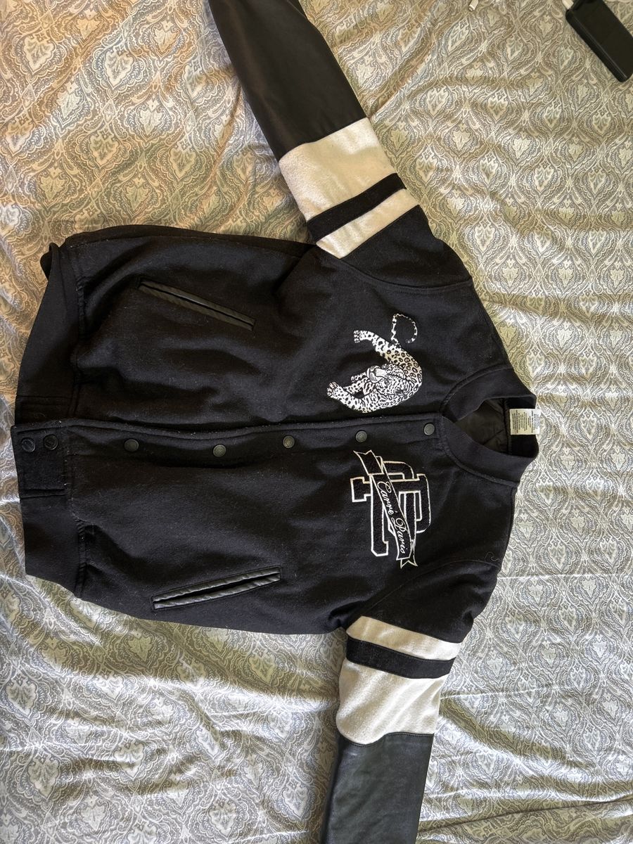 Enyce Black/White Panther Varsity Jacket Embroidered Logo Men's