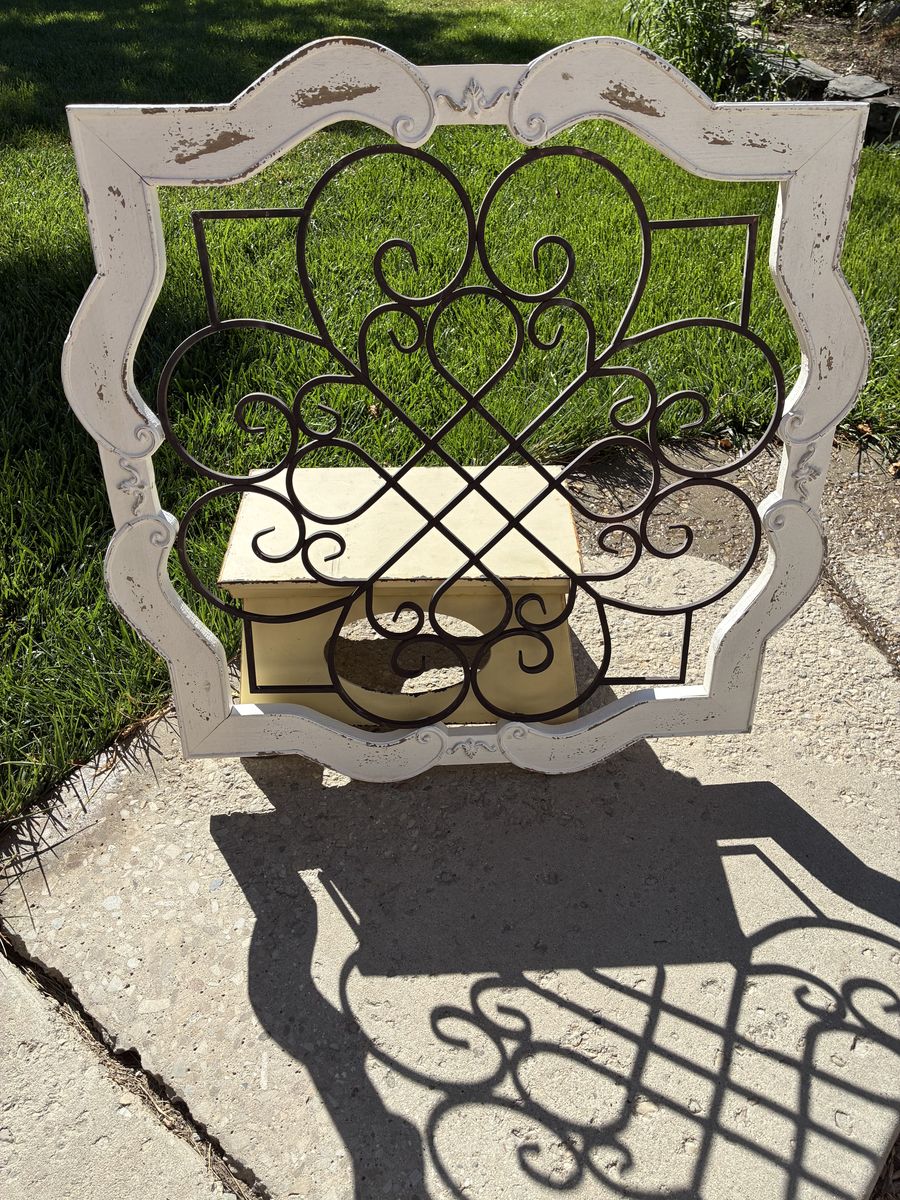 Large Wood & Wrought Iron Wall Decor