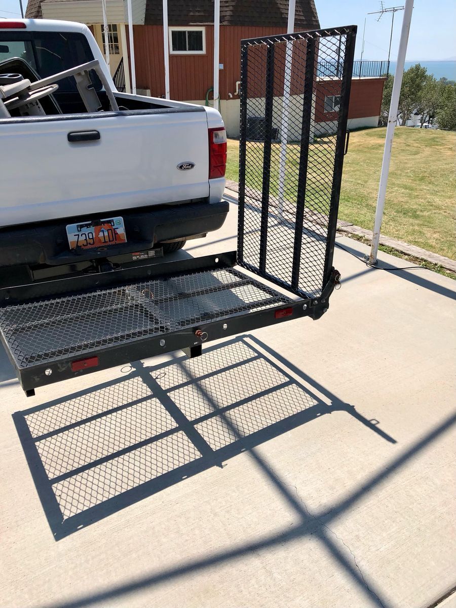 Hitch-Mounted Steel Cargo Carrier with Ramp - Used