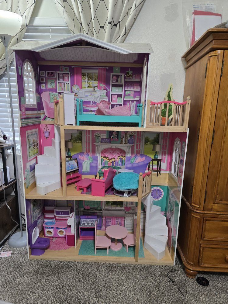KidKraft Chelsea Doll Cottage Wooden Dollhouse with 16 Accessories