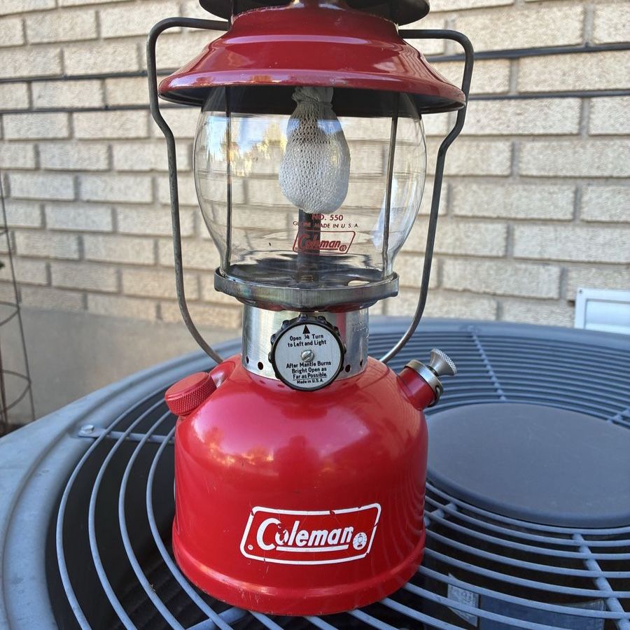 Vintage Coleman 200A Red Gas Camping Lantern Made in USA