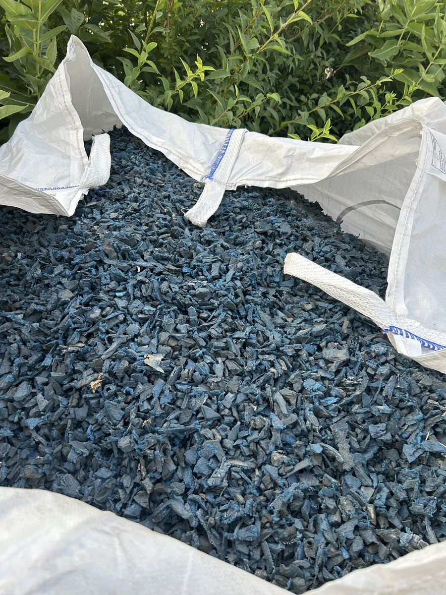 Blue Rubber Playground Mulch - Approx. 155 Cubic Feet for Play Areas & Landscaping