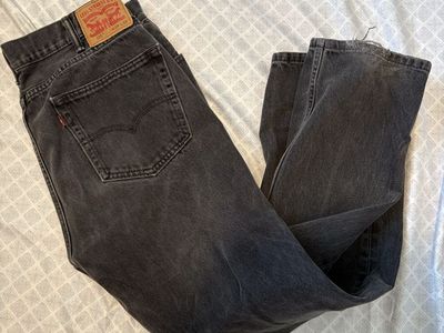 Levi Strauss & Co. 505 Regular Fit Black Washed Denim Jeans - Men's W38 L32