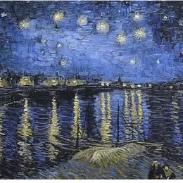 Starry Night Over The Phone Vincent Van Gogh Unframed Unstretched Print on Canvas