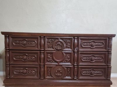Vintage 1970s Mediterranean Style 7-Drawer Dresser – $195 OBO