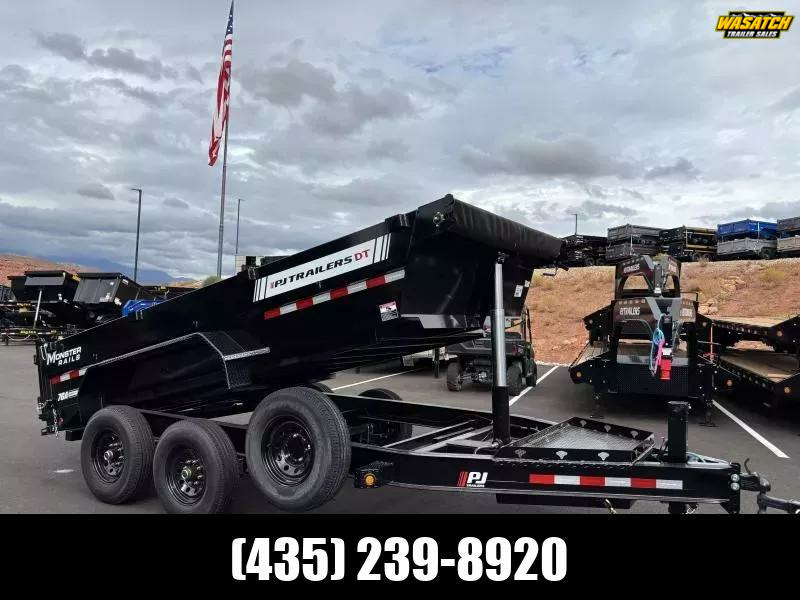 PJ Trailers 7X14 14K DT1 LOWPRO TELESCOPIC Dump Trailer