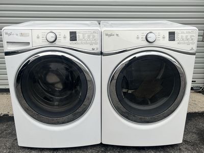 Stackable Whirlpool Duet Washer & Electric Dryer With Wrinkle Control Set, Free Delivery.