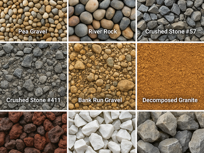 WE DILVER topsoil, mulch Decorative rocks, gravel Bolders
