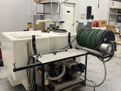 Industrial Spraying System - Large Tank, Hose Reel, Gas-Powered Engine - Used